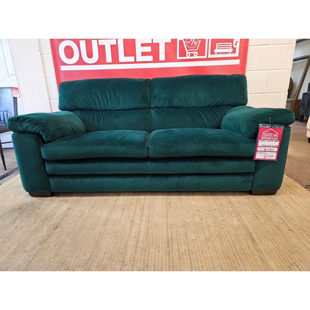 Cozee Fabric 3 Seater Sofa - Green / B Grade