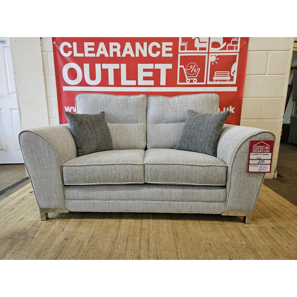 Lauren 2 Seater Fabric Sofa - Grey / A Grade