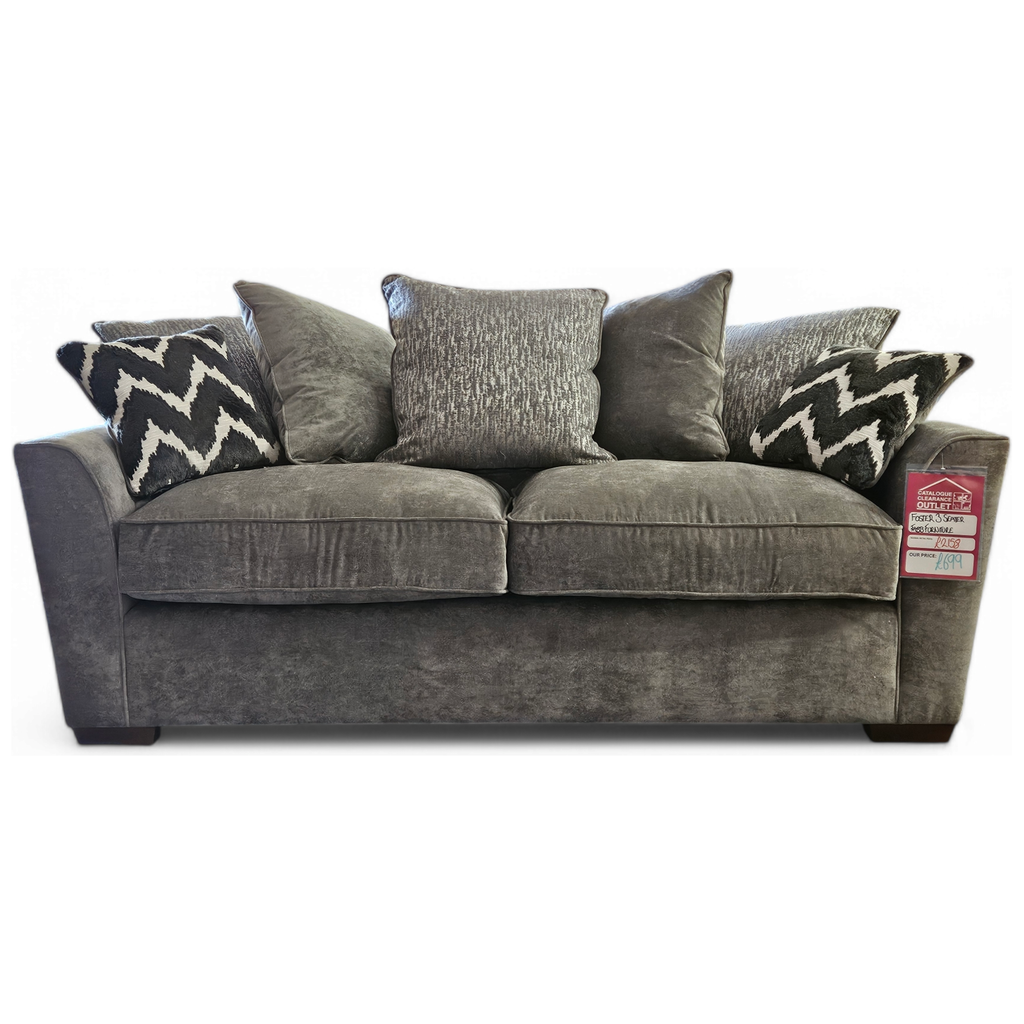 Foster 3 Seater Pillow Back - Kingston Grey / A Grade