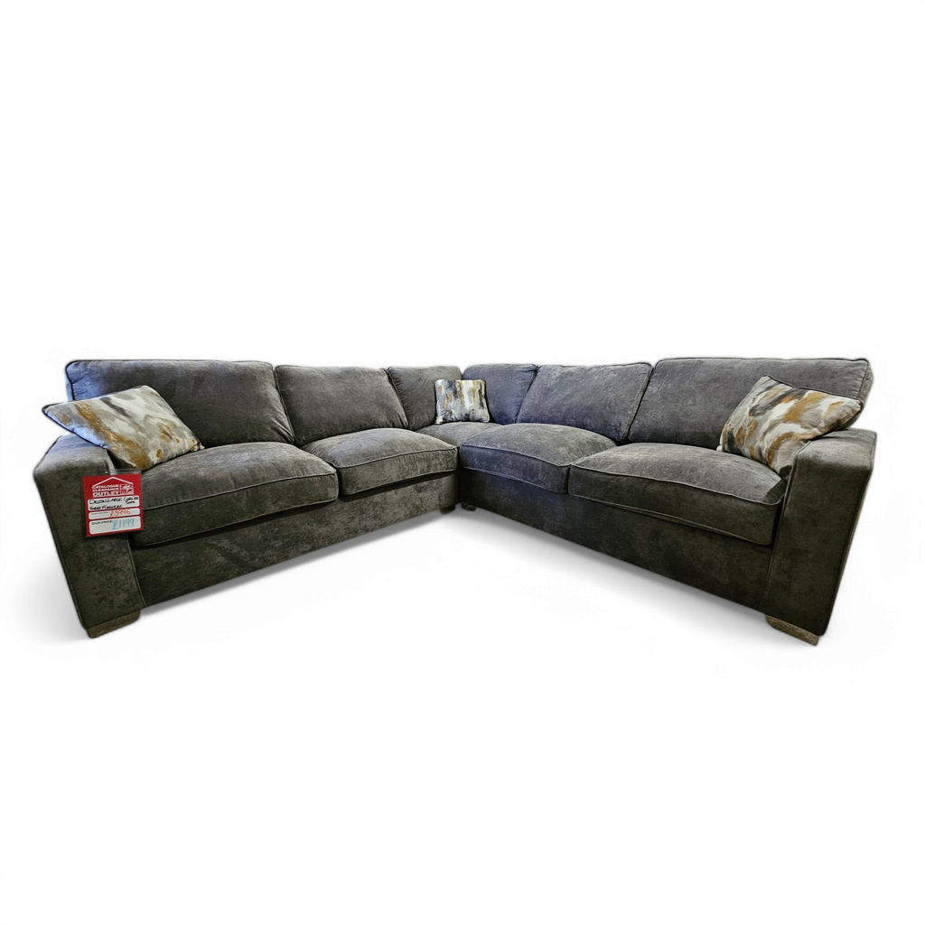 Dillon Large Corner Standard Back Sofa - Kingston Charcoal / A Grade