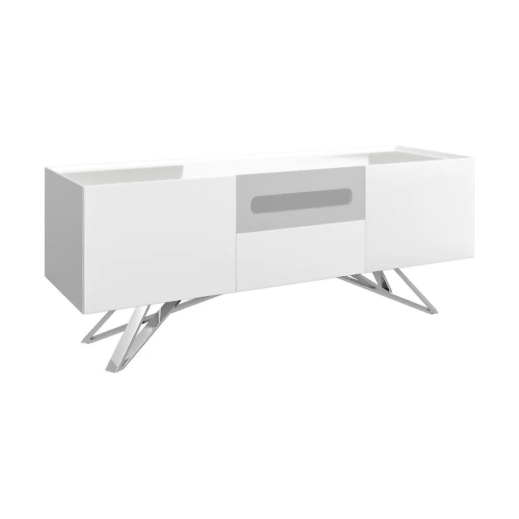 Novara Large TV Unit - Gloss White / B Grade