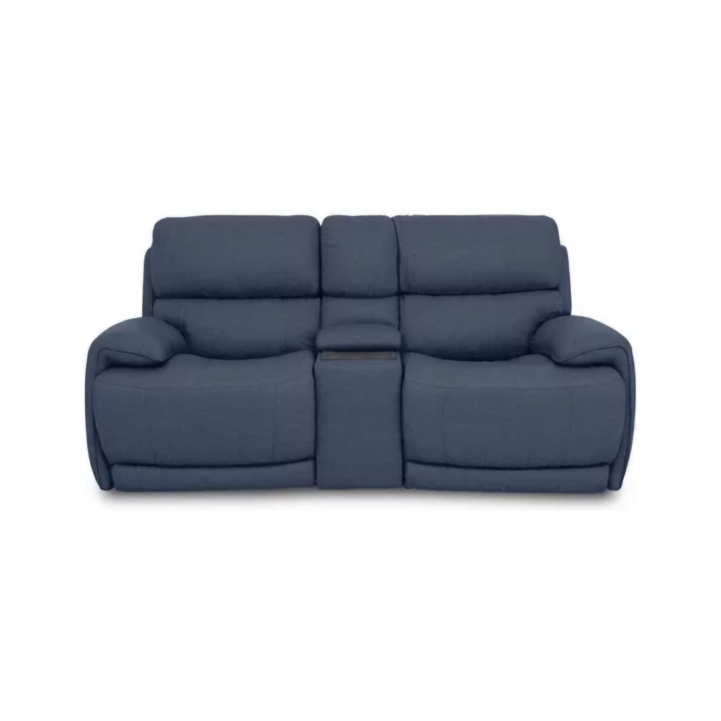 Rocco 2 Seater Fabric Power Rocker Sofa with Cup Holders and Power Headrests - Blue / B Grade