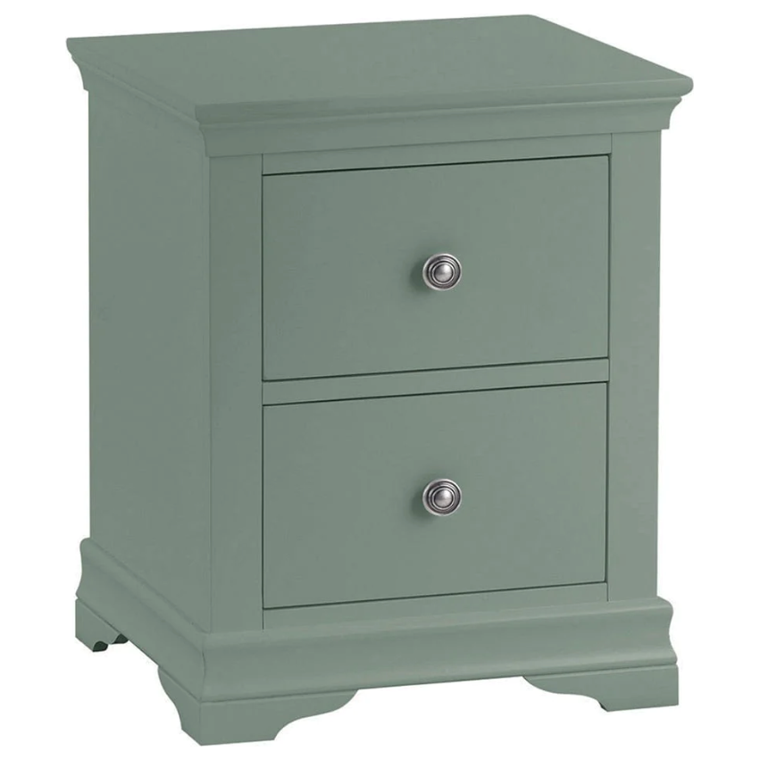 Green Painted Large Bedside Table / B Grade