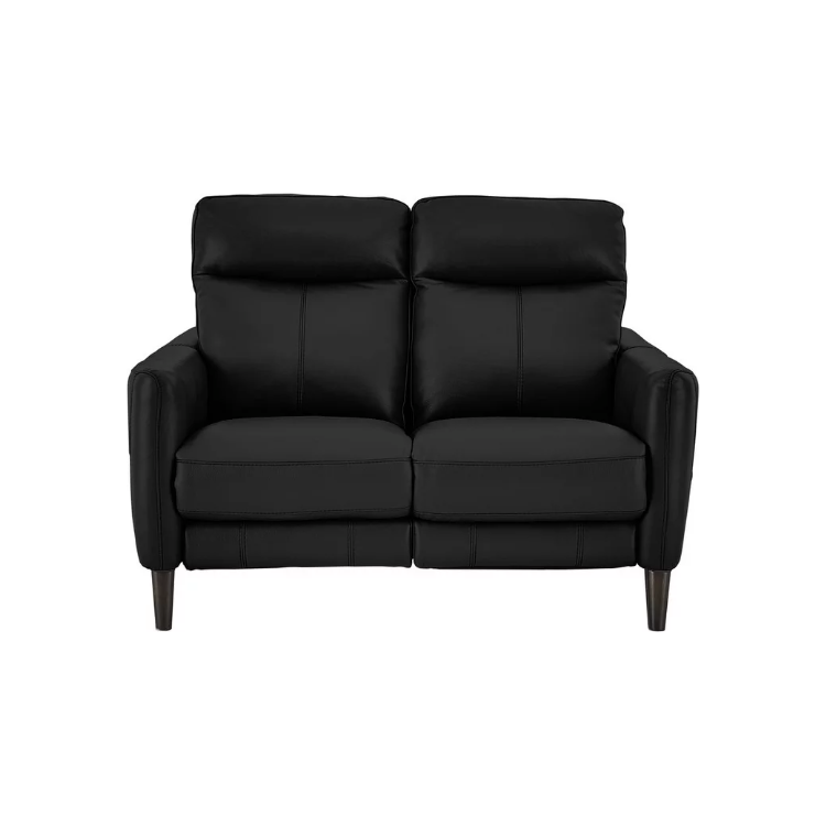 Compact Collection Petit 2 Seater Leather Power Recliner Sofa - Black / B Grade