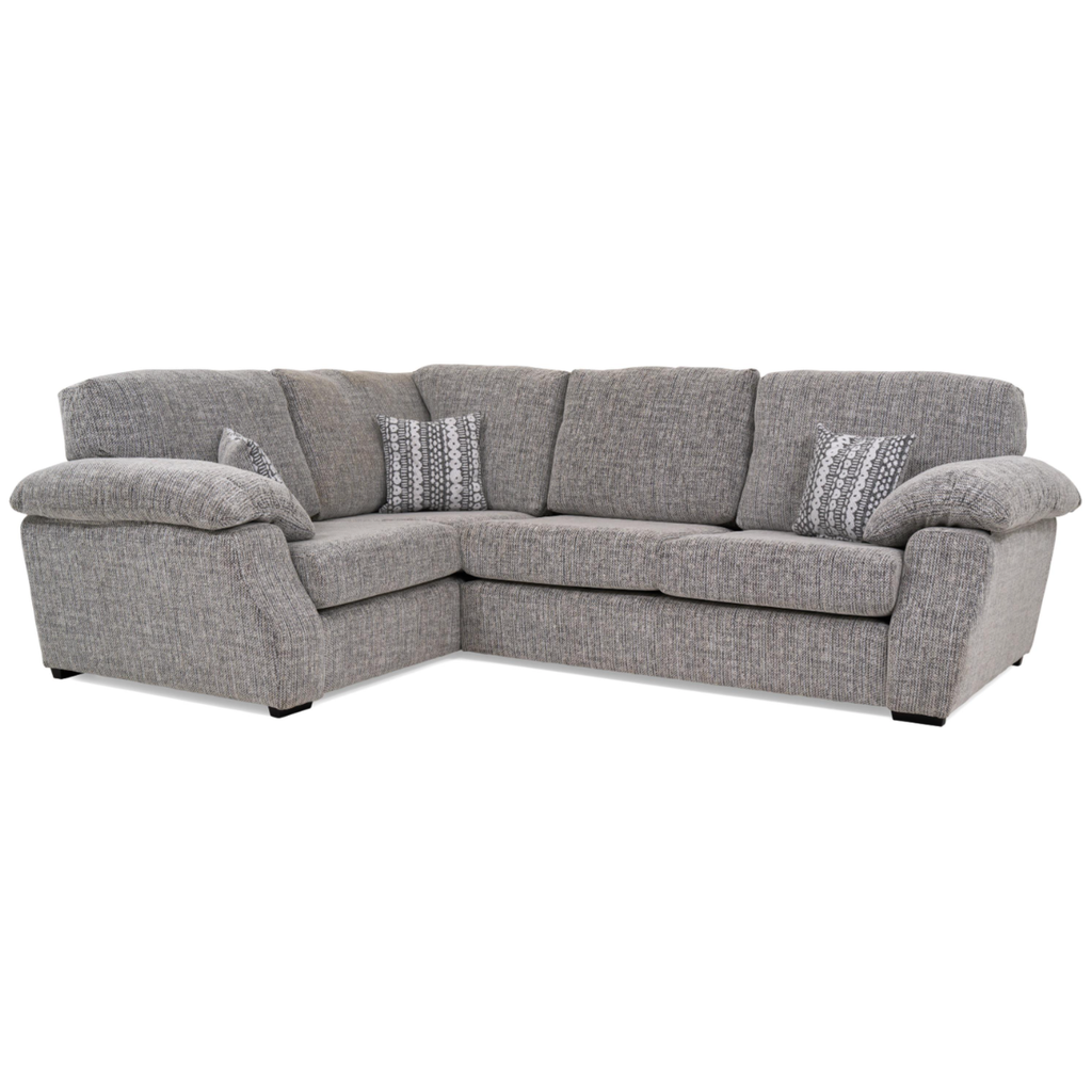 Melody Fabric LH Corner Sofa - Quinn Grey / A Grade