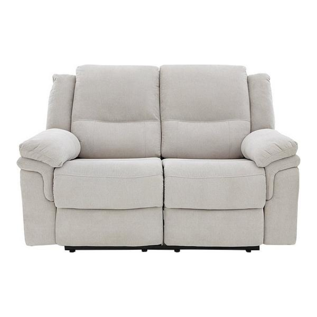 Albion Fabric 2 Seater High Back Manual Recliner Sofa - Light Grey / B Grade