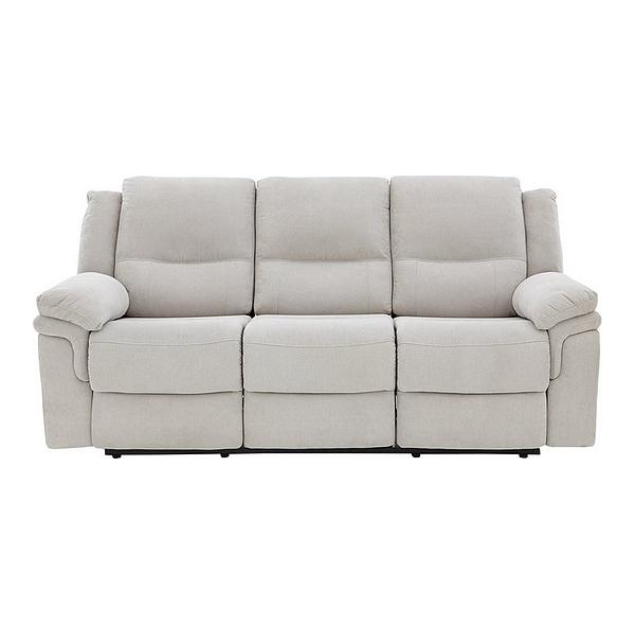 Albion Fabric 3 Seater High Back Manual Recliner Sofa - Light Grey / B Grade