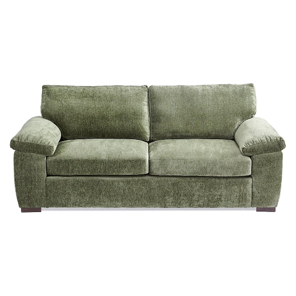 Salerno Standard Back 3 Seater Fabric Sofa - Olive Green / A Grade