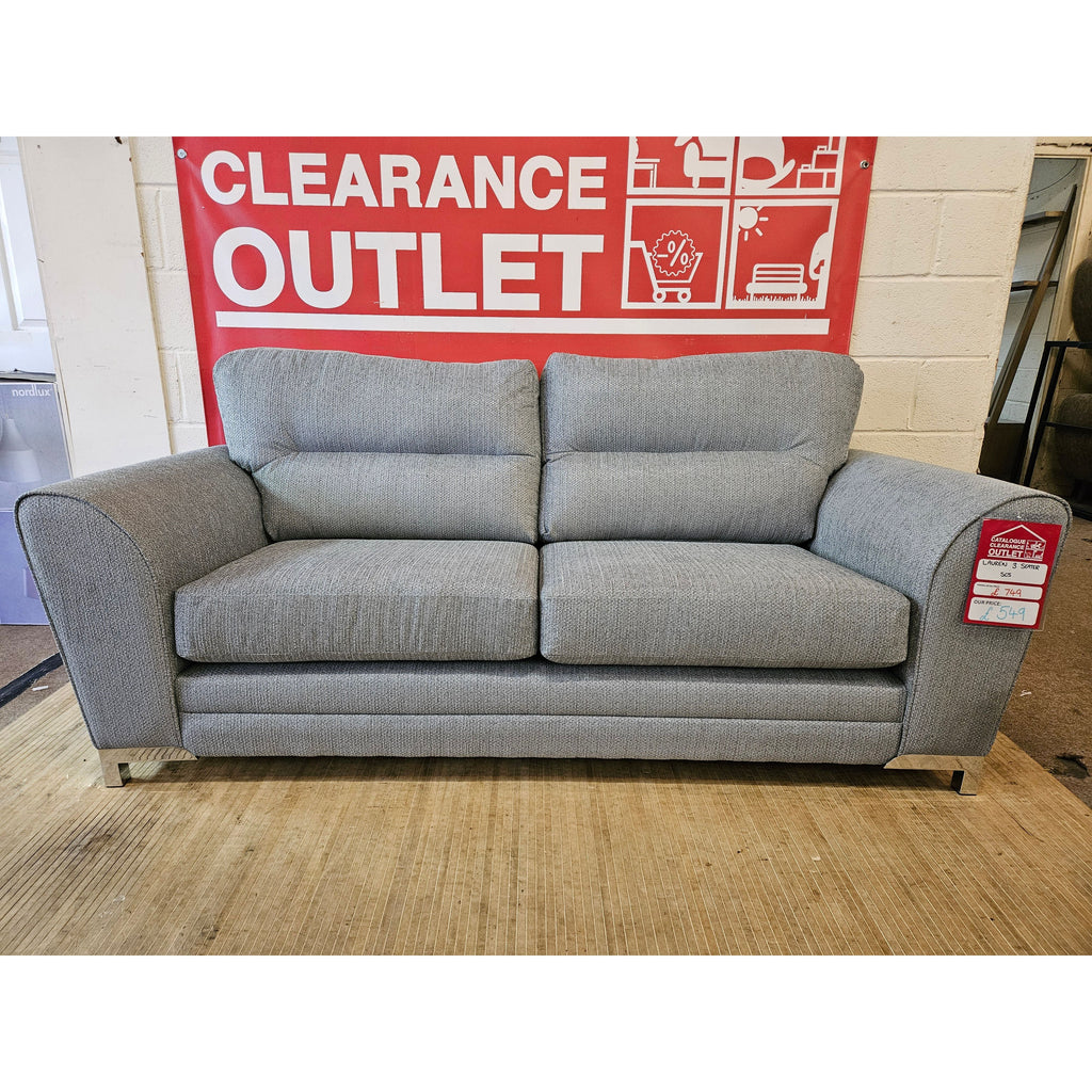 Lauren 3 Seater Fabric Sofa - Grey Shimmer / A Grade