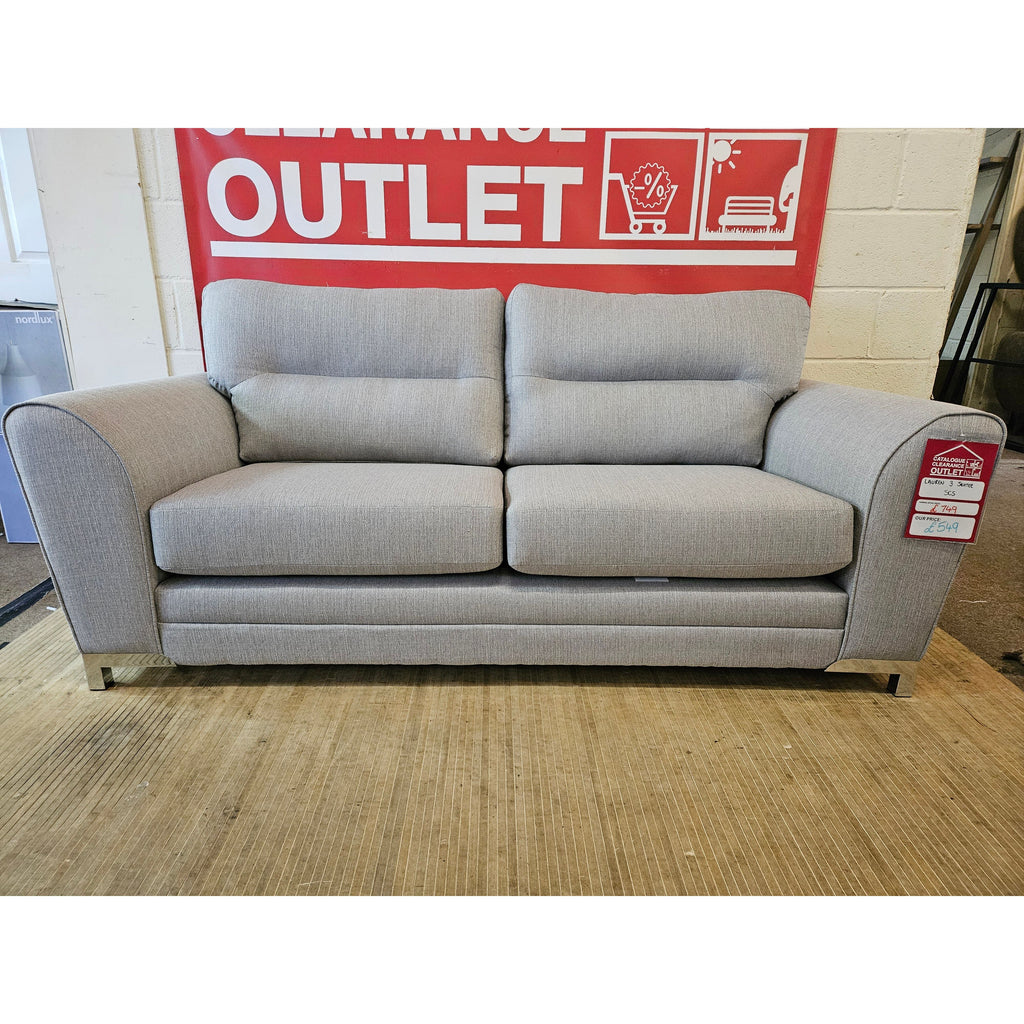 Lauren 3 Seater Fabric Sofa - Light Grey / A Grade